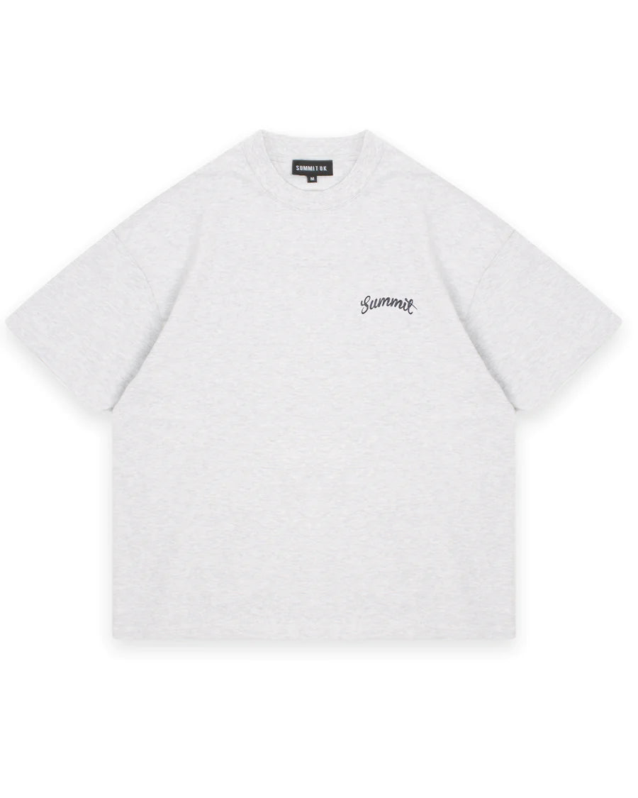 Summit T Shirt Chain Stitch Marl Grey