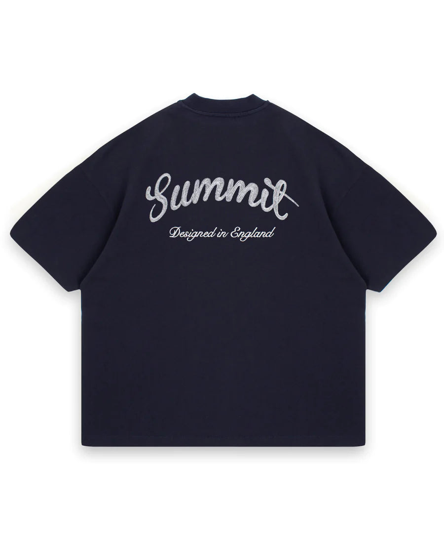 Summit T Shirt Chain Stitch Navy