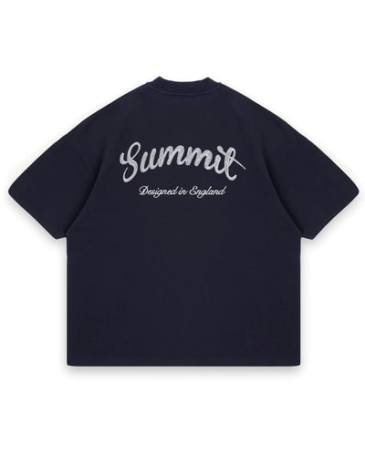 Summit T Shirt Chain Stitch Navy