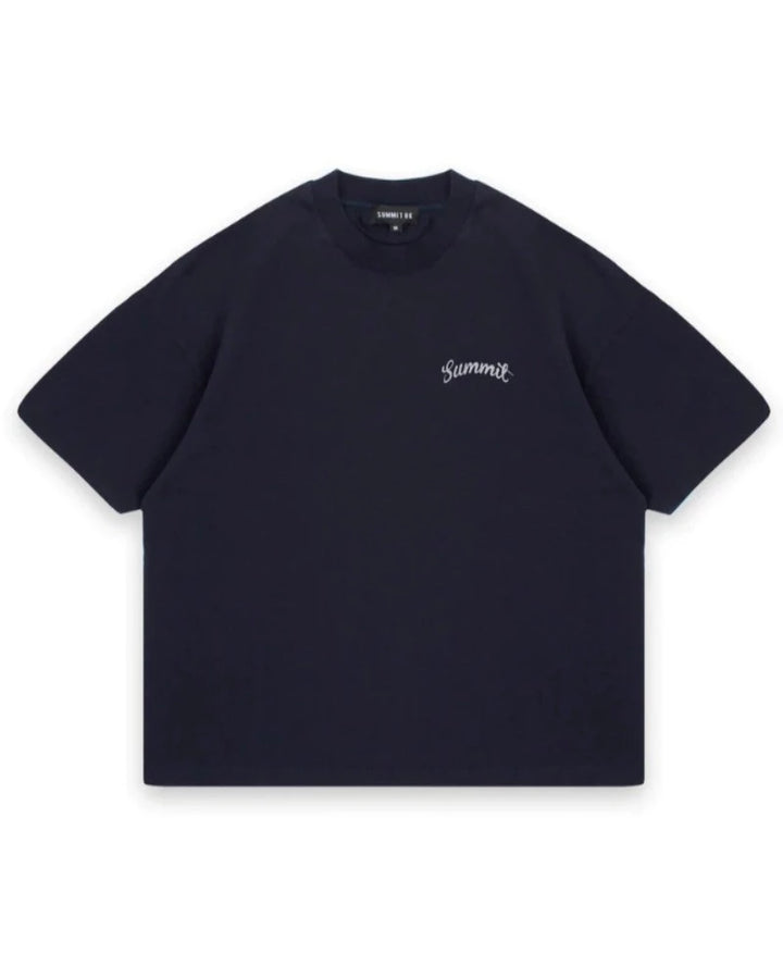 Summit T Shirt Chain Stitch Navy