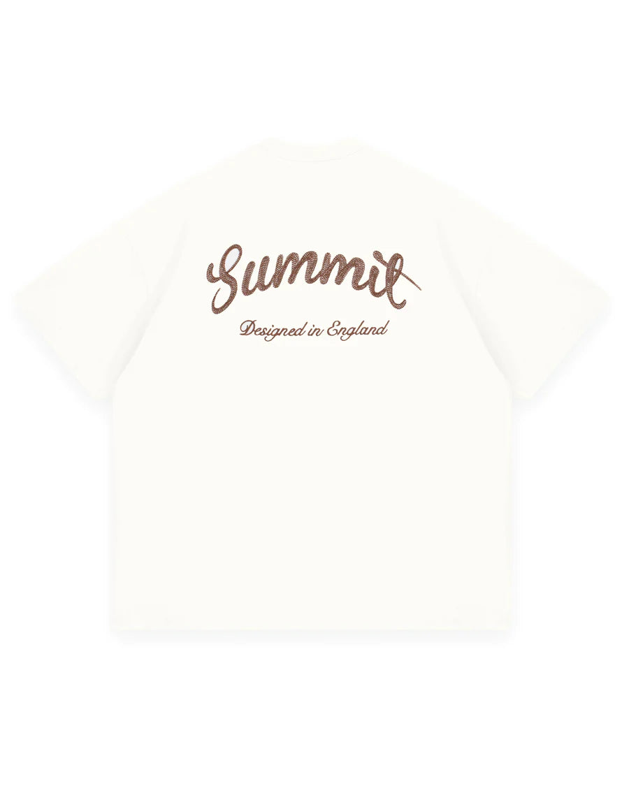 Summit T Shirt Chain Stitch Off White