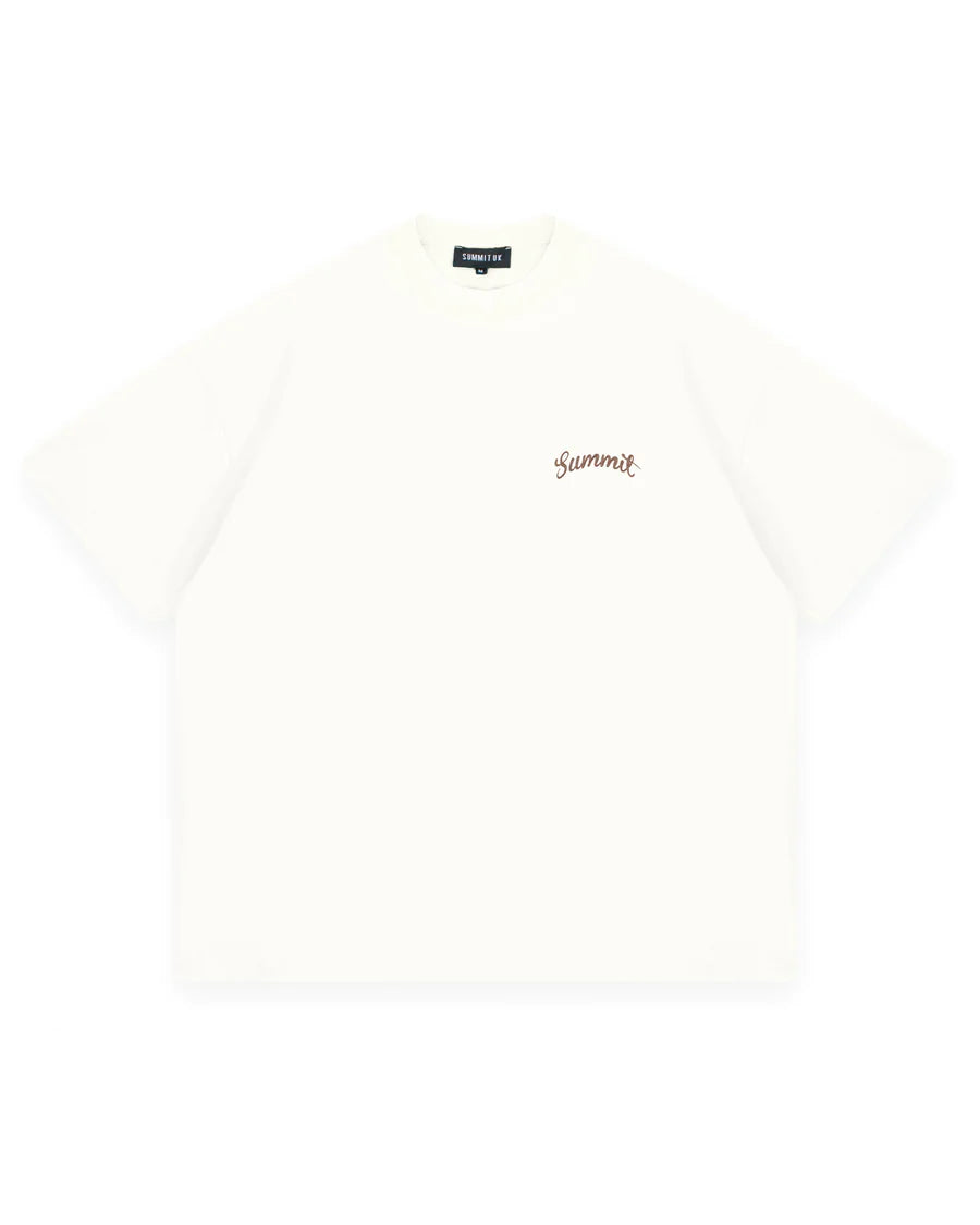 Summit T Shirt Chain Stitch Off White