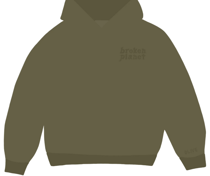 Broken Planet Market Olive Green Basic Hoodie