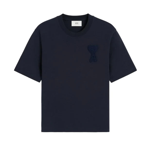 Ami Paris T Shirt Patch Navy Blue
