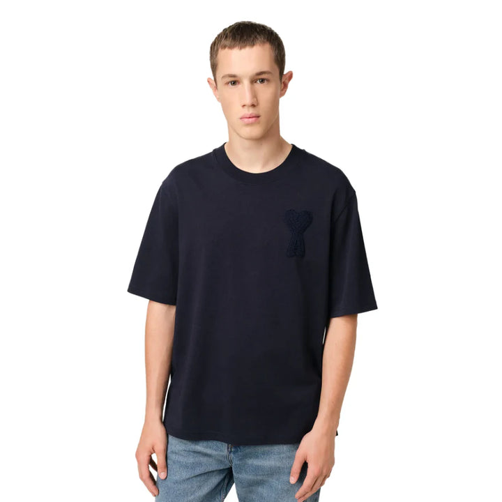 Ami Paris T Shirt Patch Navy Blue