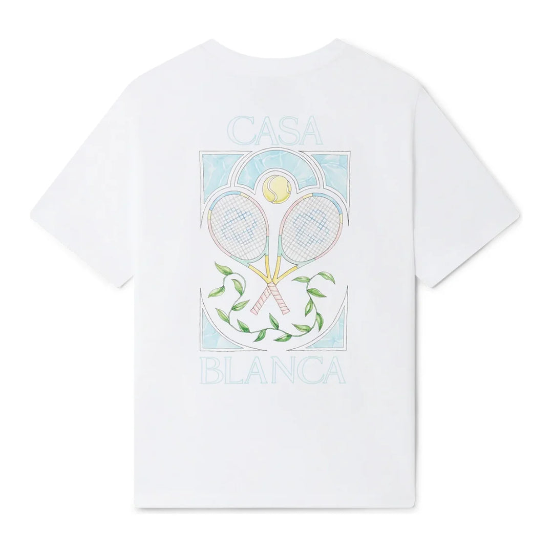 Casablanca T Shirt Tennis Pastelle White