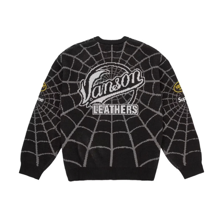 Supreme Vanson Leathers x Spiderman Sweatshirt Black