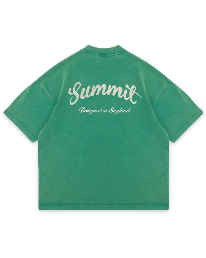 Summit T Shirt Chain Stitch Washed Green