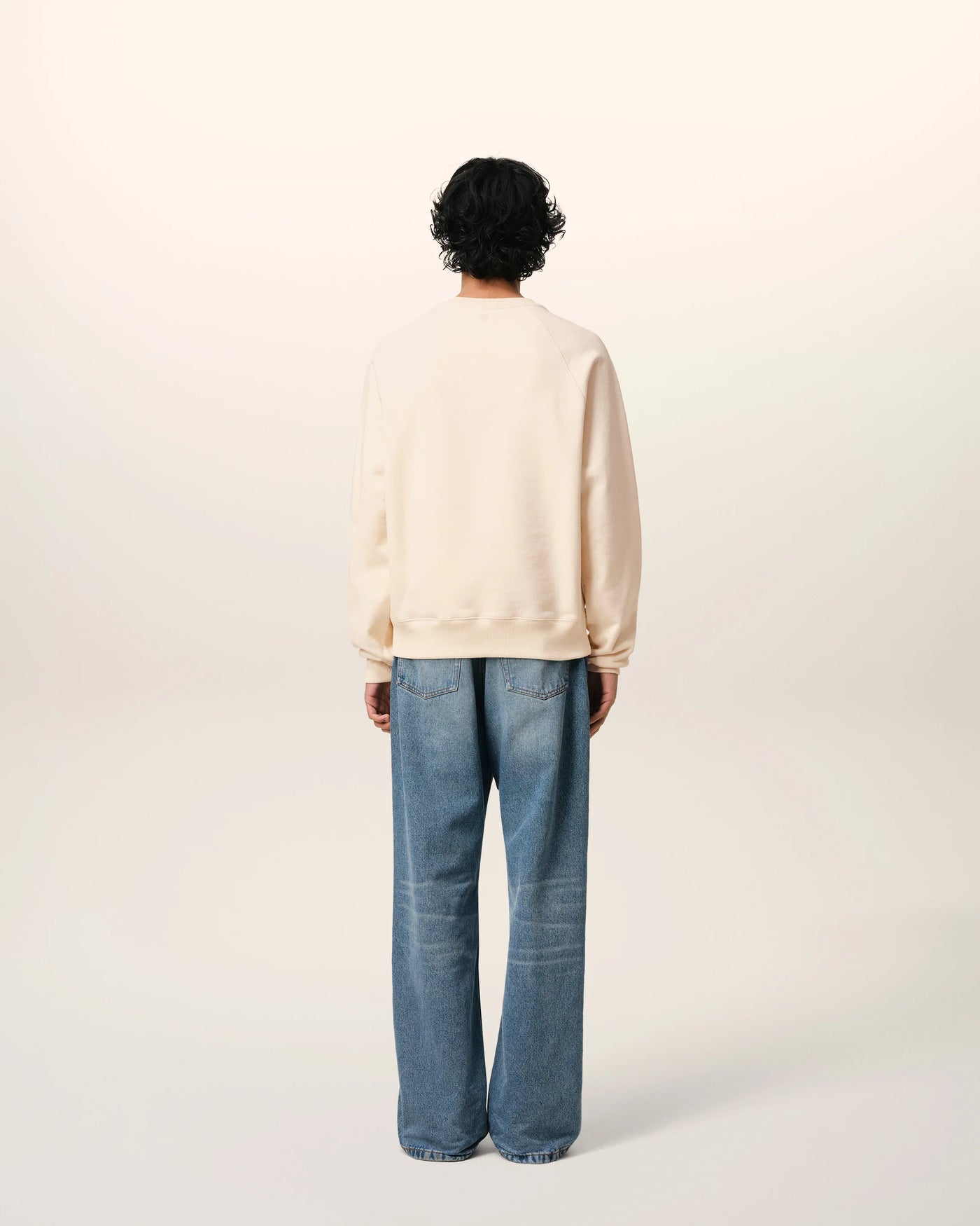 Ami Paris Sweatshirt De Coeur Patch White Cream