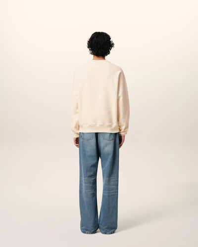 Ami Paris Sweatshirt De Coeur Patch White Cream