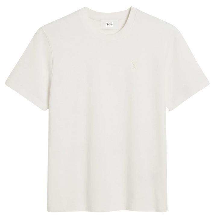 Ami Paris T Shirt Embossed Off White
