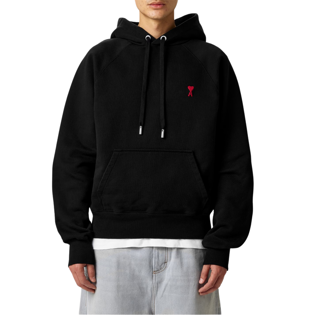 Ami Paris Hoodie Ami De Coeur Black