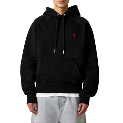 Ami Paris Hoodie Ami De Coeur Black