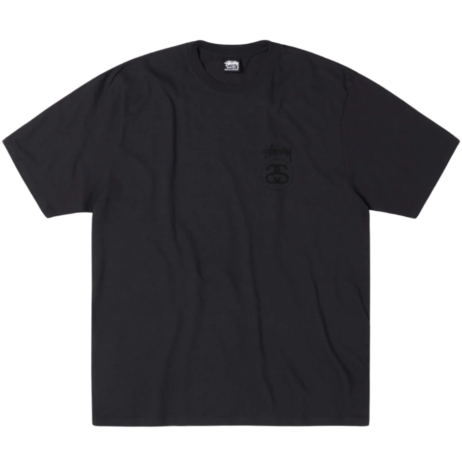 Stussy T Shirt Sock Link Pigment Dyed Black