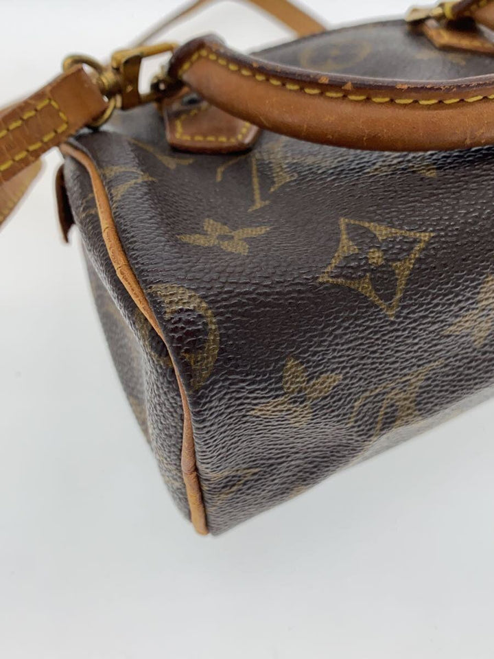 Louis Vuitton Nano Speedy Monogram Canvas With Strap (Preloved)