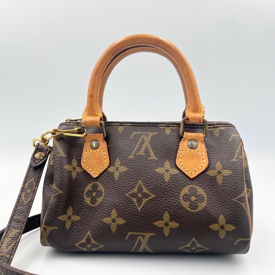 Louis Vuitton Nano Speedy Monogram Canvas With Strap (Preloved)