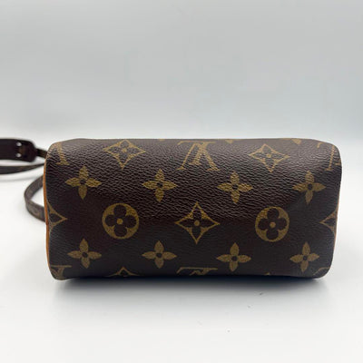 Louis Vuitton Nano Speedy Monogram Canvas With Strap (Preloved)