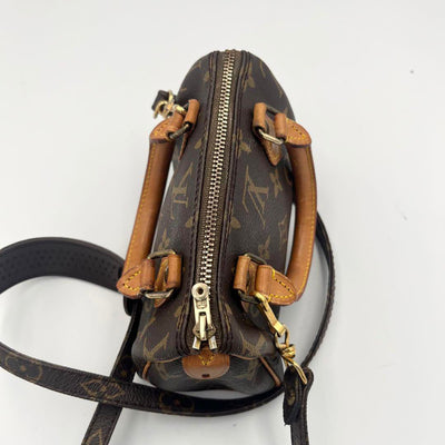 Louis Vuitton Nano Speedy Monogram Canvas With Strap (Preloved)