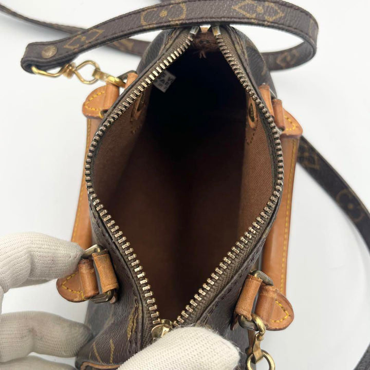 Louis Vuitton Nano Speedy Monogram Canvas With Strap (Preloved)