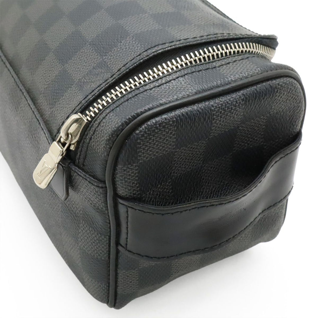 Louis Vuitton Wash Bag Damier Graphite Canvas Black (Preloved)