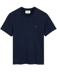 Ami Paris T Shirt Ami De Coeur Navy