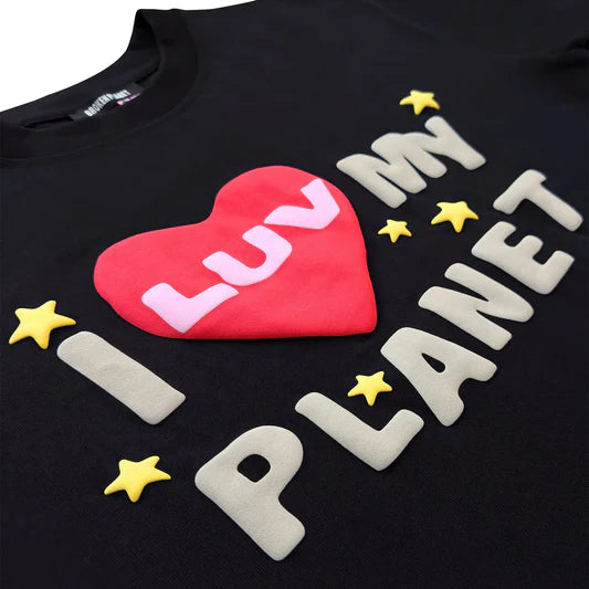 Broken Planet T Shirt Luv My Planet Midnight Black