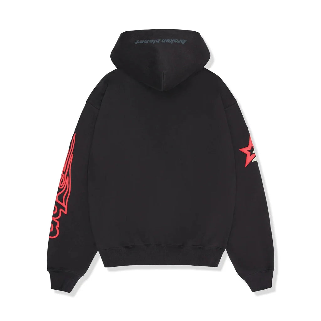 Broken Planet Zip Up Hoodie Performance Soot Black