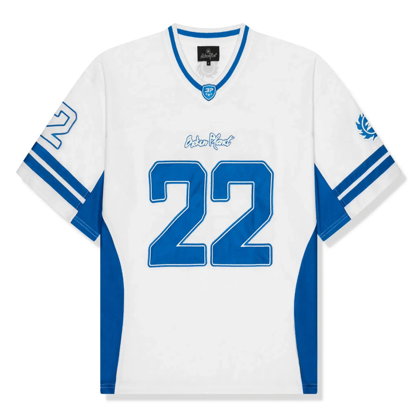 Broken Planet Football Jersey White Blue