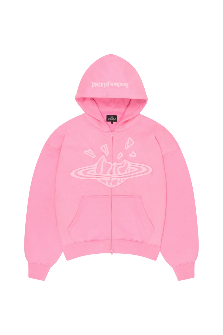Broken Planet Market Candy Pink Zip Up Hoodie