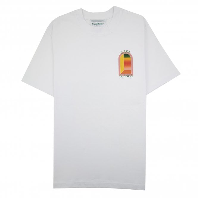 Casablanca T Shirt Gradient Arch Logo White