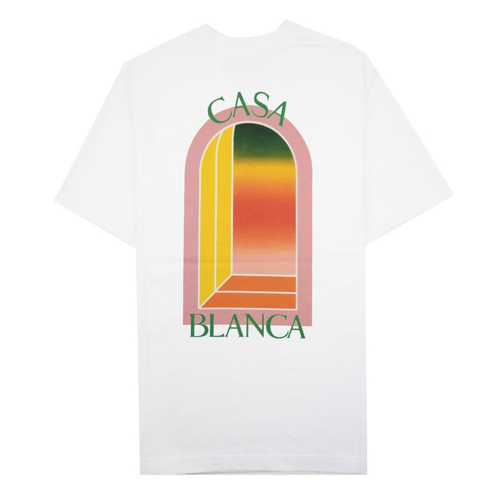 Casablanca T Shirt Gradient Arch Logo White