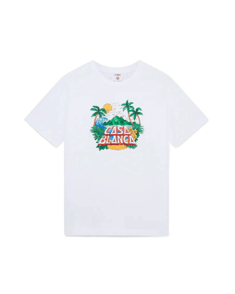 Casablanca T Shirt Beach Waves White