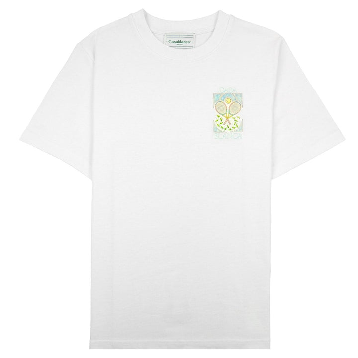 Casablanca T Shirt Tennis Pastelle White