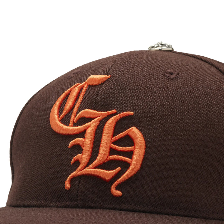 Chrome Hearts Embroidered CH Logo Baseball Hat Brown Orange