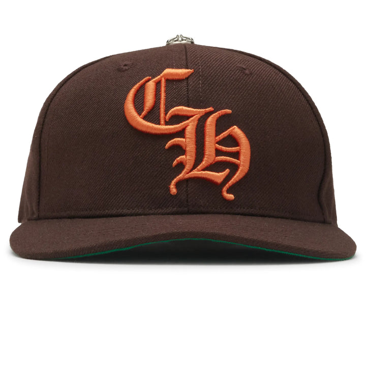 Chrome Hearts Embroidered CH Logo Baseball Hat Brown Orange