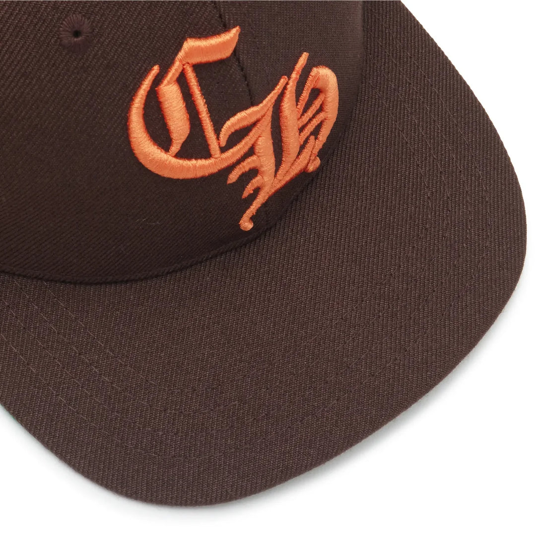 Chrome Hearts Embroidered CH Logo Baseball Hat Brown Orange