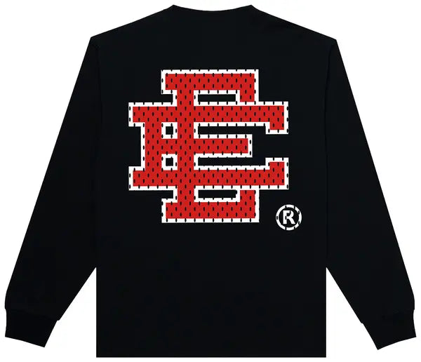 Eric Emanuel Heritage Giant Logo Long Sleeve T Shirt Black Red