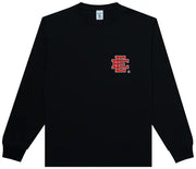 Eric Emanuel Heritage Giant Logo Long Sleeve T Shirt Black Red