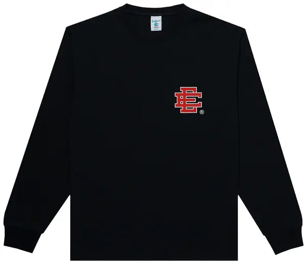 Eric Emanuel Heritage Giant Logo Long Sleeve T Shirt Black Red