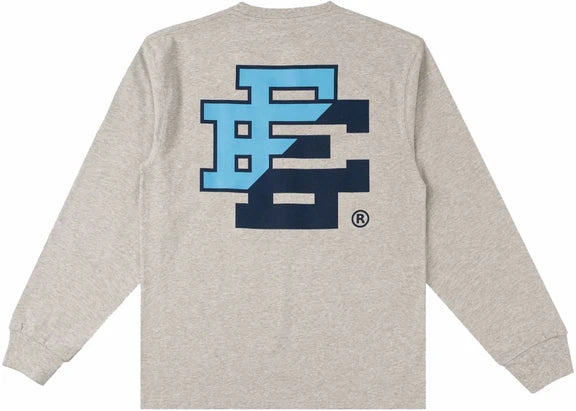 Eric Emanuel Long Sleeve T Shirt Grey Baby Blue Navy Split