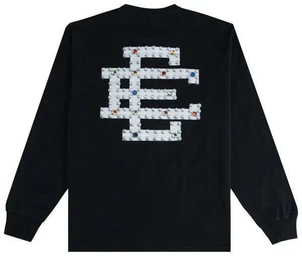 Eric Emanuel Rhinestone Long Sleeve T Shirt Black