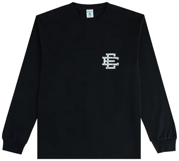 Eric Emanuel Rhinestone Long Sleeve T Shirt Black
