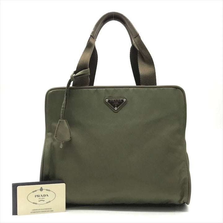 Prada Tessuto Tesute Green Tote Bag (Preloved)