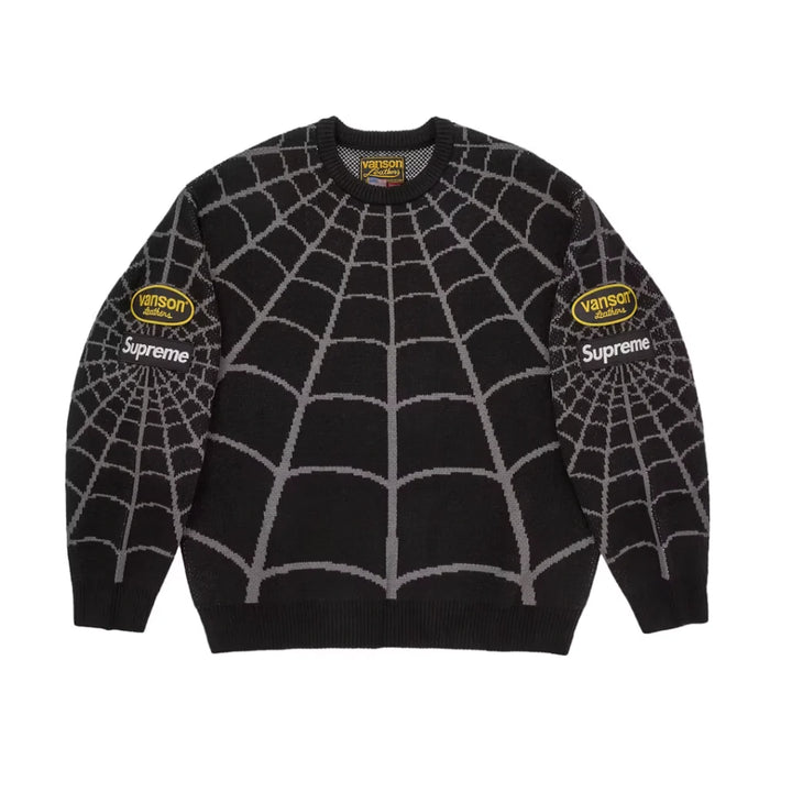 Supreme Vanson Leathers x Spiderman Sweatshirt Black