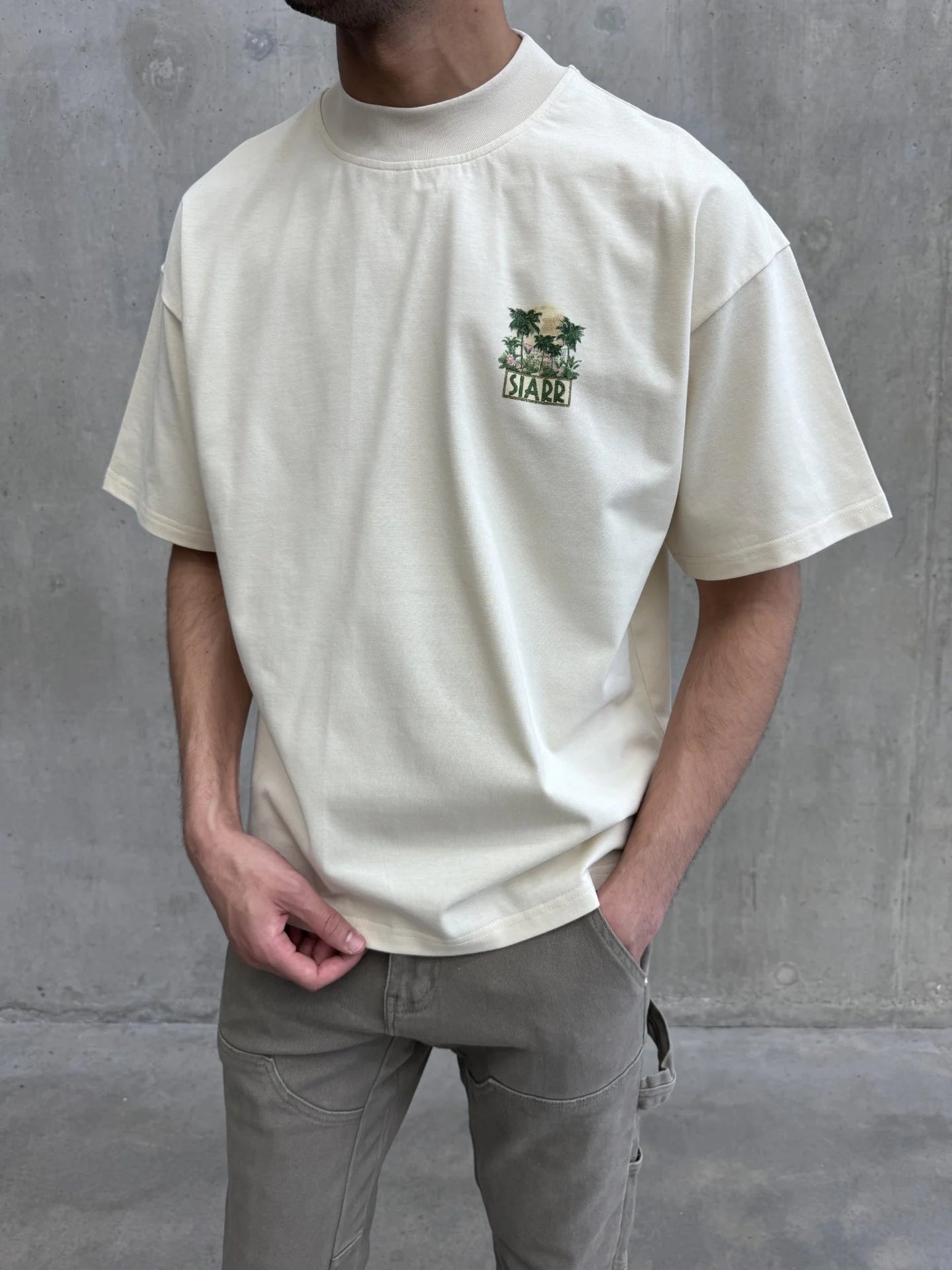 SIARR Palm T Shirt Beige