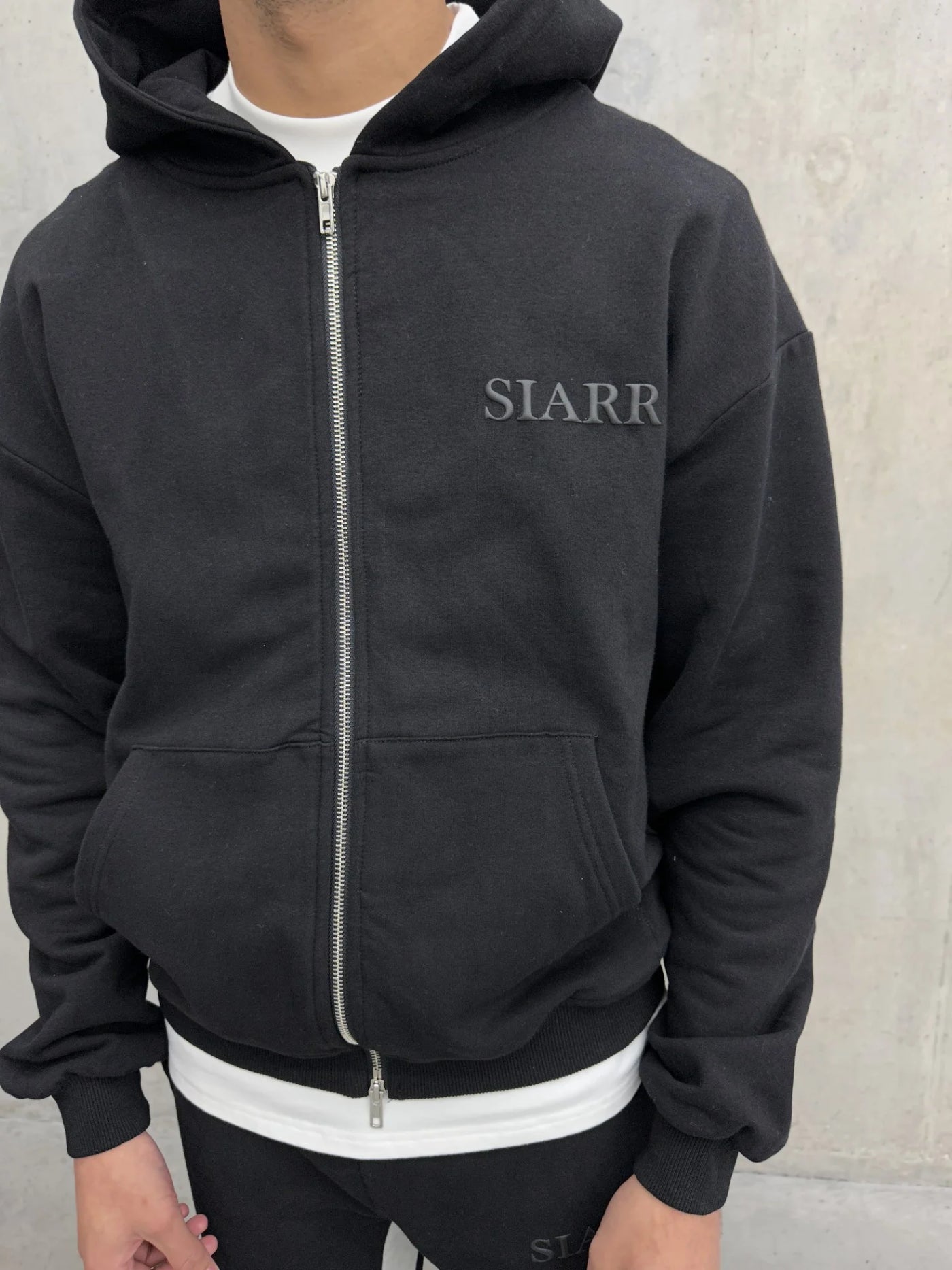 SIARR Zip Hoodie Black