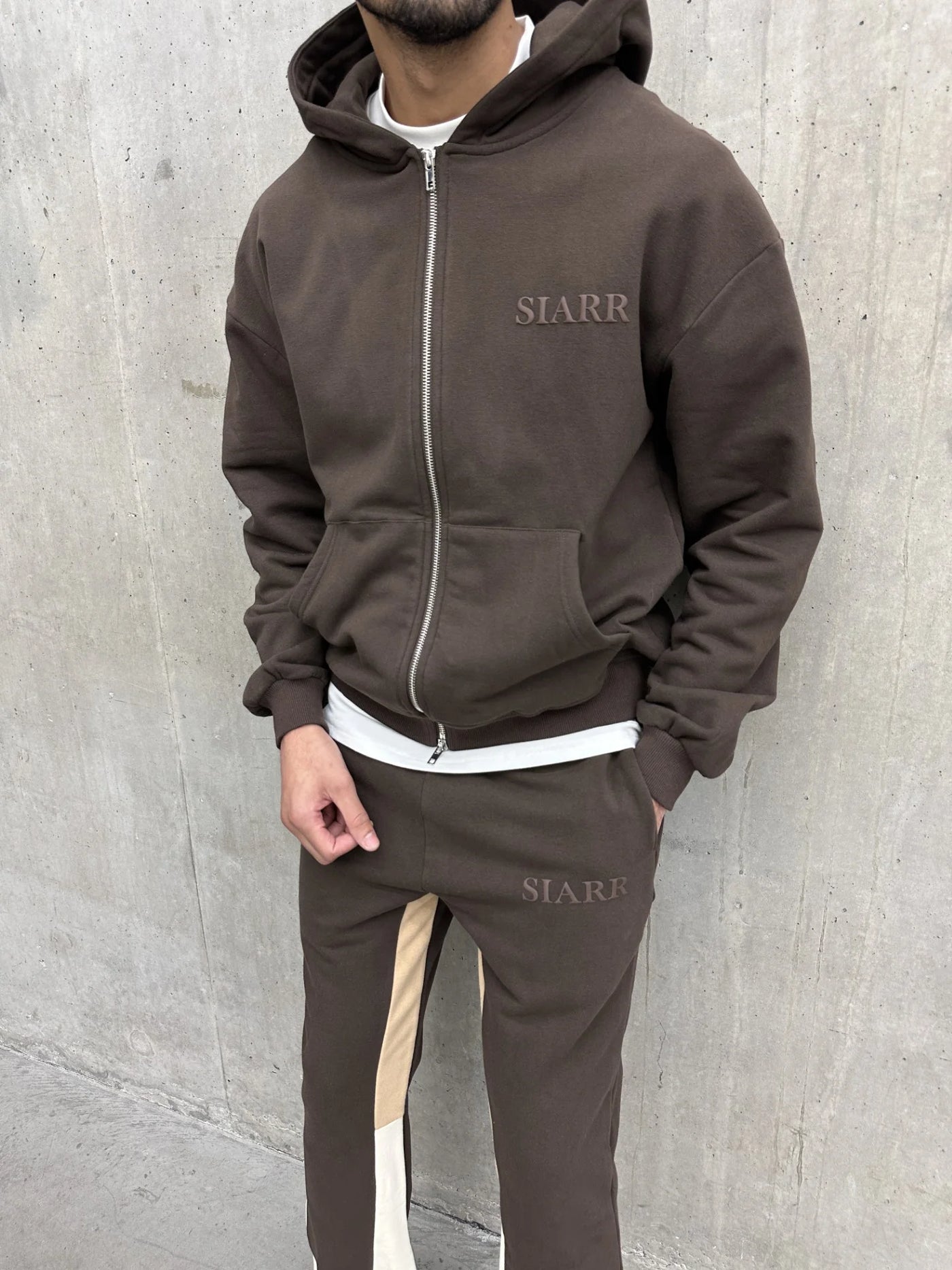 SIARR Zip Hoodie Brown