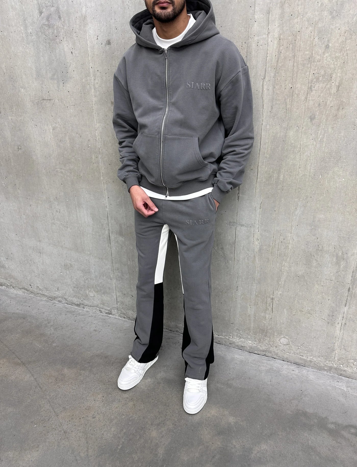 SIARR Zip Hoodie Dark Grey