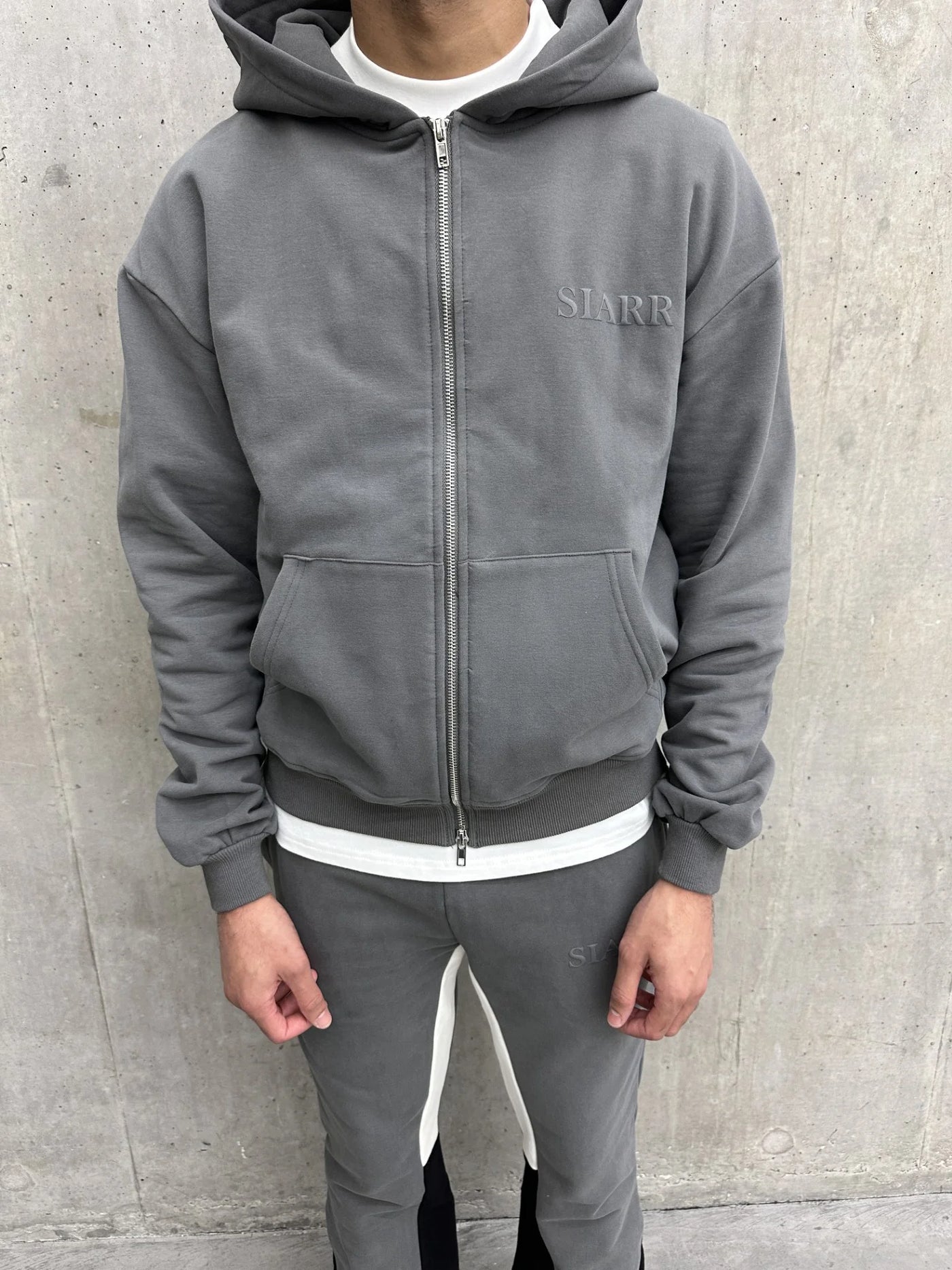 SIARR Zip Hoodie Dark Grey