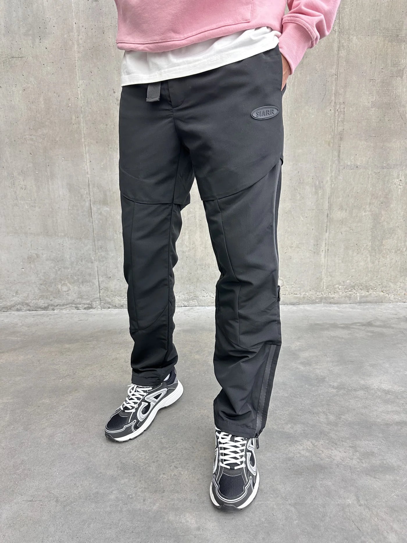 SIARR Belted Cargo Pants Black